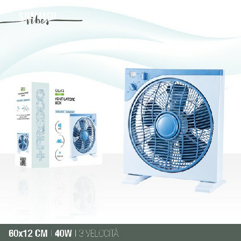 [8053144021686] VENTILATORE BOX CM.60X12 CM.230V/50HZ  40WATT BLU