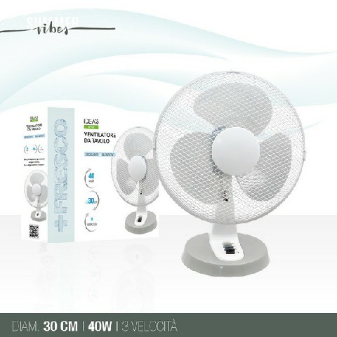 [8053144021709] VENTILATORE DA TAVOLO 3VELOCITA  30CM 3PALE 230V/5
