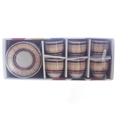 [8053677181437] ABERDEEN SET CAFFE CON PIATTO X6 TAZZE