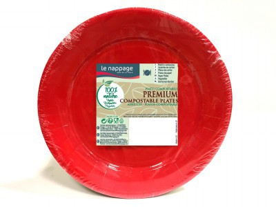 [3353890725520] PIATTI  CARTA 100% NAT COMPOST ROSSO 18CM P20