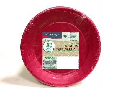 [3353890725544] PIATTI  CARTA 100% NAT COMPOST FUCSIA 18CM P20