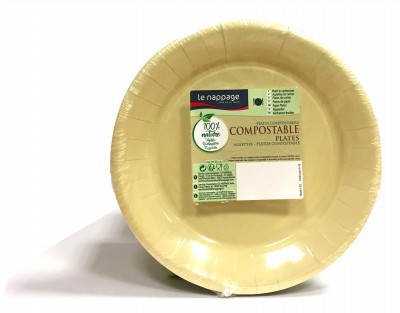 [3353890725551] PIATTI  CARTA 100% NAT COMPOST AVORIO 18CM P20