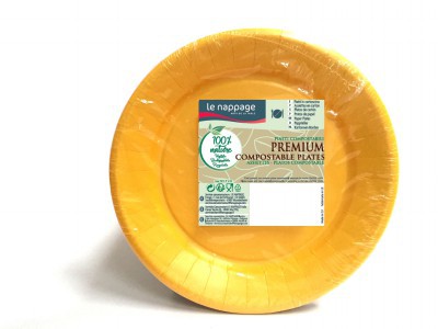 [3353890725582] PIATTI  CARTA 100% NAT COMPOST GIALLO 18CM P20