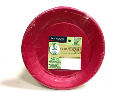 [3353890725834] PIATTI CARTA 100% NAT COMPOST. FUCSIA 23CM P20