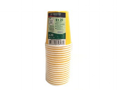 [3353890728972] BICCHIERI CARTA LN GIALLO 20CL P20