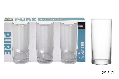 [3568350100827] 3 BICCHIERI PURE LD 29.5 CL