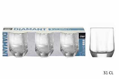 [3568350100834] 3 BICCHIERI DIAMANT 31 CL