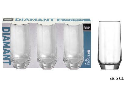 [3568350100841] 3 BICCHIERI DIAMANT LD 38.5 CL