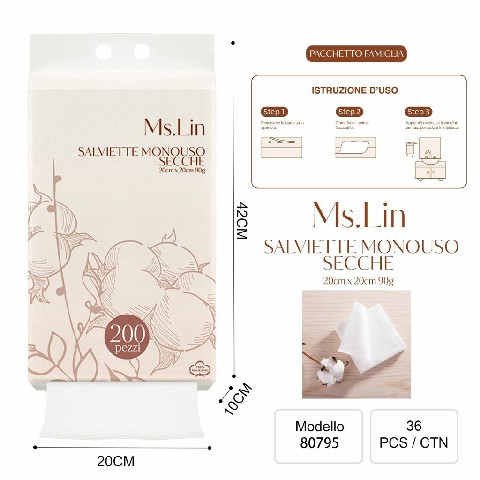 [8055162807952] SALVIETTE MONOUSO SECCHE