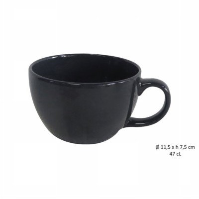 [3568350320379] TAZZA JUMBO 47 CL GRIGIA ANTRACITE -GRES