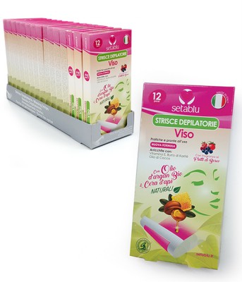 [8055348167603] STRISCE DEPIL.VISO 12PZ ARGAN E CERA API