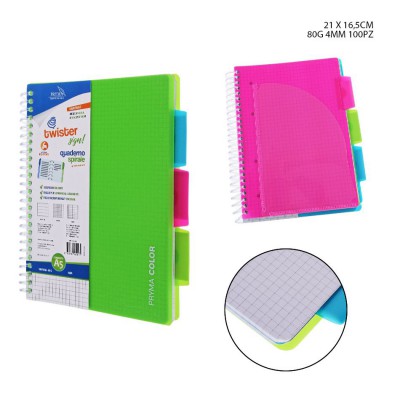 [8055769109015] QUADERNO A SPIRALE A5 C/3 DIVISORI 100F 4M