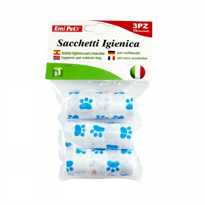 [8056046070028] SACCHETTI IGIENICI CANI GATTI 3 ROT DA 15PZ FANTAS