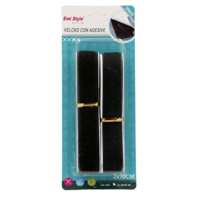 [8056046188402] VELCRO CON ADESIVE (NERO) 2.0CM*70CM