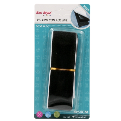 [8056046188433] VELCRO CON ADESIVE (NERO) 4.0CMX50CM