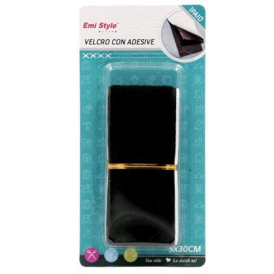 [8056046188440] VELCRO CON ADESIVE (NERO) 5.0CMX30
