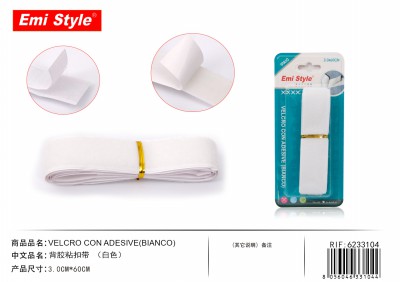 [8056046331044] VELCRO CON ADESIVE(BIANCO) 3.0CMX60CM