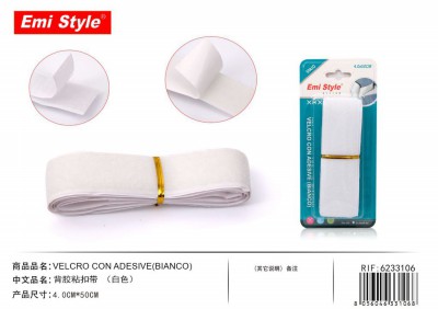 [8056046331068] VELCRO CON ADESIVE(BIANCO) 4.0CMX50CM