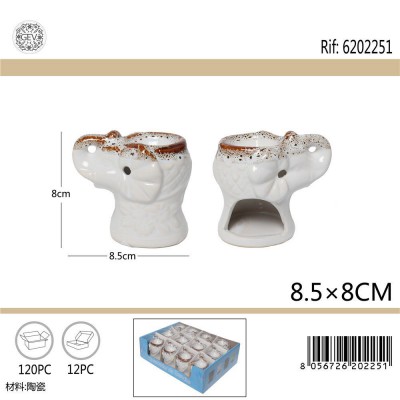 [8056726202251] BRUCIA ESSENZE IN CERAM. ELEFANT. D8X8,5CM