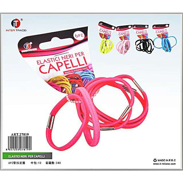 [8057255278199] ELASTICI NERI PER CAPELLI 6PZ