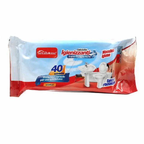 [8057502401776] SALVIETTE IGIENIZ SUPERFICI BAGNO 40 PZ