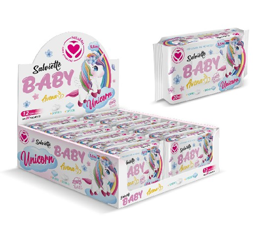 [8057502405620] SALVIETTE BABY UNICORNO AVENA 20PZ DISPL