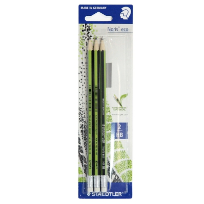 [4007817182239] STAEDTLER MATITA NORIS ECO CON GOMMA  3PZ