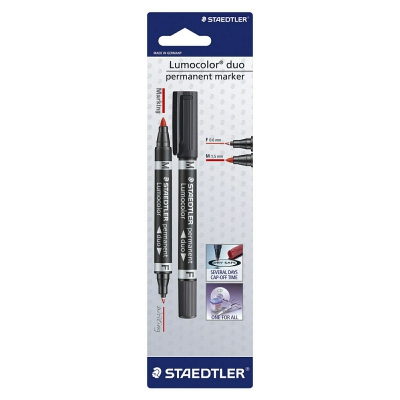 [4007817348062] STAEDTLER PENNA PERM DUE PUNTE 0,6&1,5MM - NERO