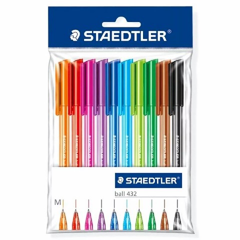 [4007817432228] STAEDTLER PENNA A SFERA BALL 432 M COL MISTI 10PZ