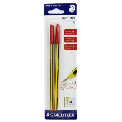 [4007817434017] STAEDTLER PENNA A SFERA NORIS STICK ROSSO 2PZ