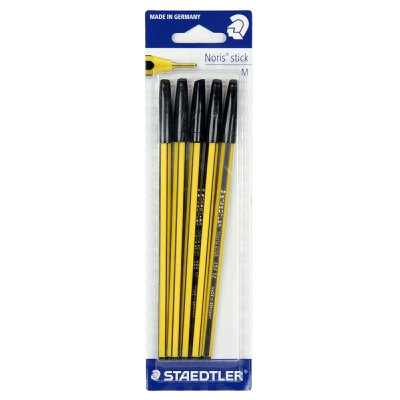 [4007817434147] STAEDTLER PENNA A SFERA NORIS STICK NERO 5PZ
