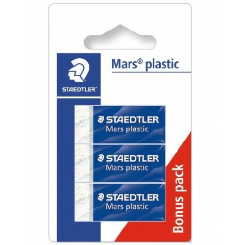 [4007817525395] STAEDTLER GOMMA MARS PLASTIC 40X19X13MM 2+1PZ