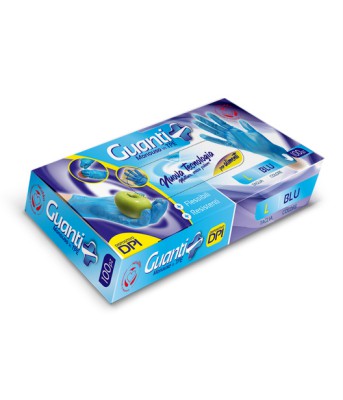 [8059174595678] GUANTI MONOUSO IN TPE 100PZ BLU TG L