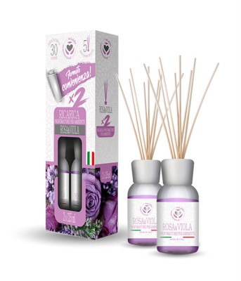 [8059174596217] RICARICA DIFFUSORE 125ML ROSA&VIOLA 2PZ C/MIDOLL.