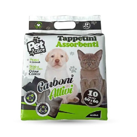 [8059174597986] TAPPETINI PET CARBONE ATTIV 60X60CM 10PZ
