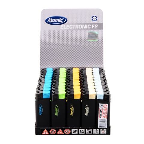 [4014663386223] ATOMIC ELCTRONIC LIGHTER F2 BLACK RUBBER