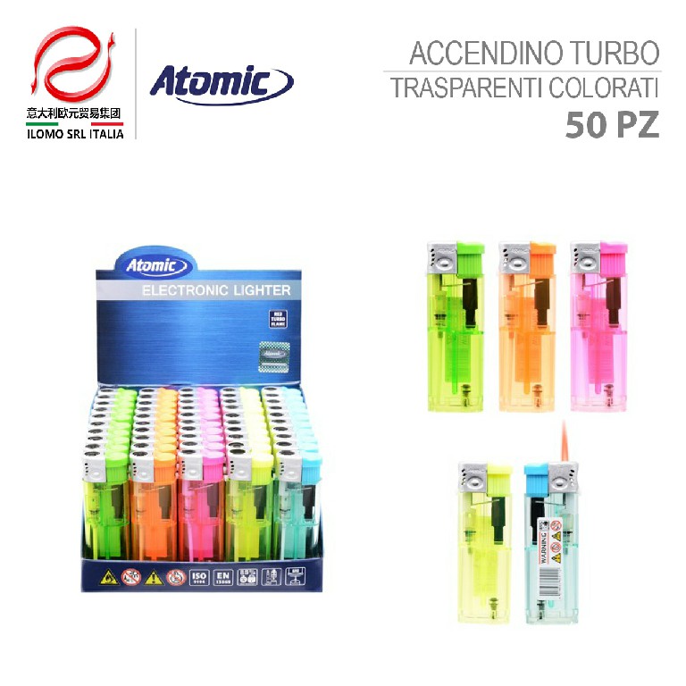[4014663604112] ATOMIC ACCENDINO TURBO TRASPARENTE ASS.