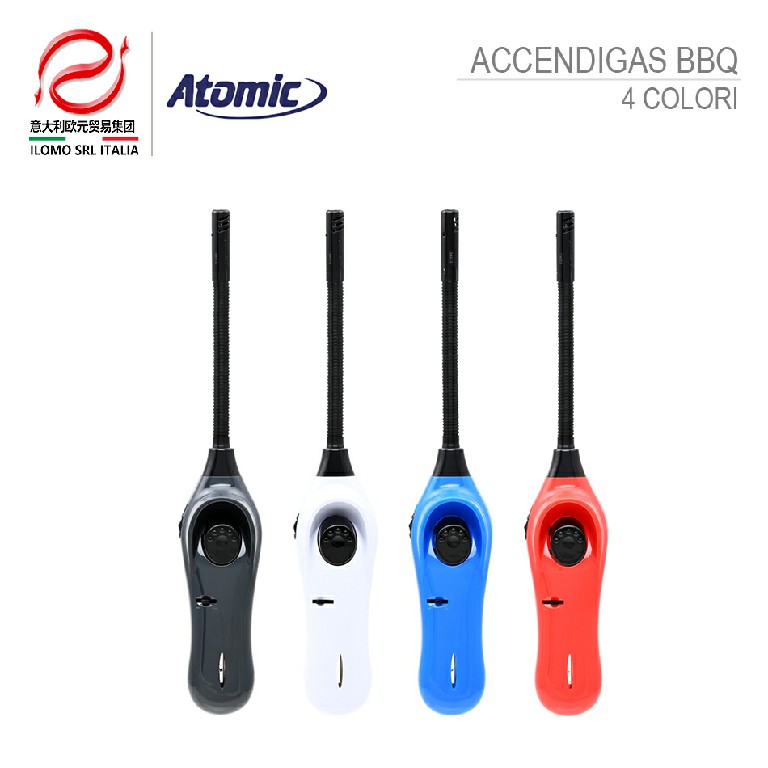 [4014663748267] ATOMIC ACCENDIGAS BBQ LIGHTER 4 COLORE ASS.
