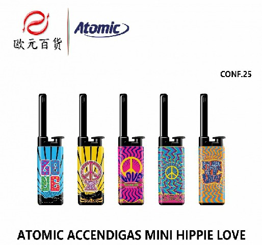 [4014663749899] ATOMIC ACCENDIGAS MINI HIPPIE LOVE