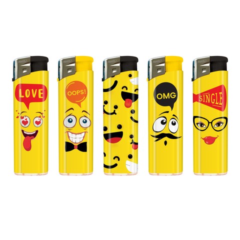 [4014663813958] ATOMIC ELECTRONIC LIGHTER F11 YELLOW WORLD