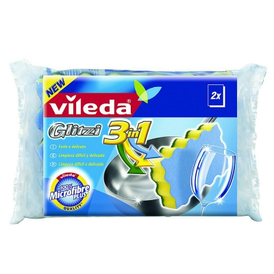 [4023103000131] VILEDA SPUGNA ABRASIVA GLITZI 3IN1 2PZ