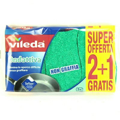 [4023103070257] VILEDA SPUGNA ONDATTIVA ANTIGRAFFIO 2+1PZ