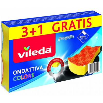[4023103208049] VILEDA SPUGNA ONDATTIVA COLORS 3+1PZ