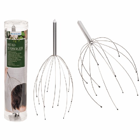 [4029811225095] MASSAGGIATORE PER TESTA IN METALLO, DELUXE,  CON 1