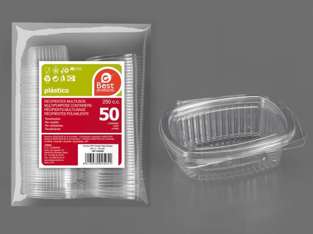 [8413930025951] CONTENITORE IN PLASTICA TONDO PER INSALATE - 250CC