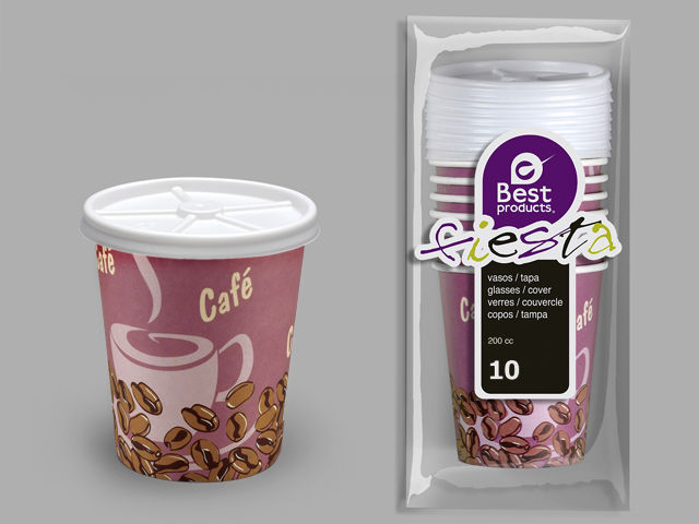 [8413930027474] BICCHIERE MONOUSO DI CARTA CON COPER. 200CC - 10PZ