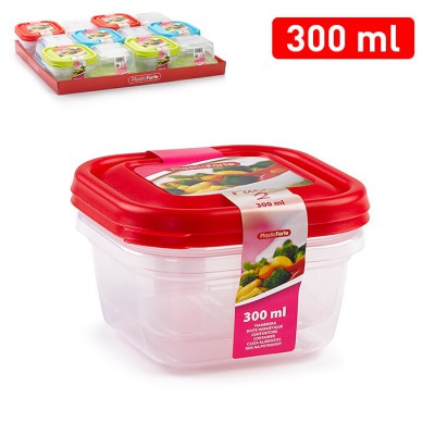 [8414926115472] SET 2 CONTENITORI QUADRATI 300 ML