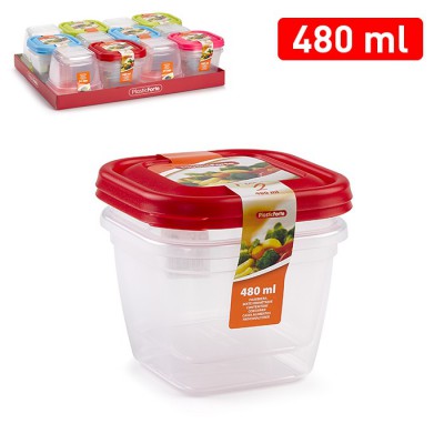 [8414926115489] SET 2 CONTENITORI QUADRATI 480 ML