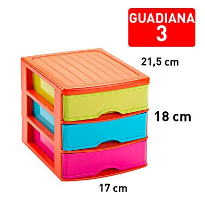 [8414926215851] CASSETTIERA 3 CASSETTI GUADIANA - MULTICOLORE
