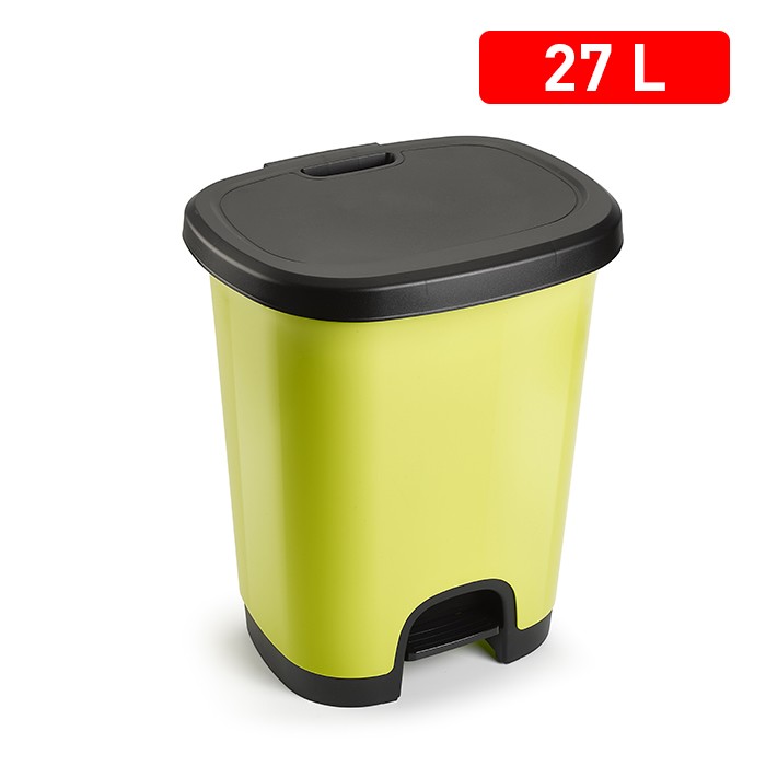 [8414926307723] PATTUMIERA A PEDALE BLACK 27 L VERDE-GIALLO